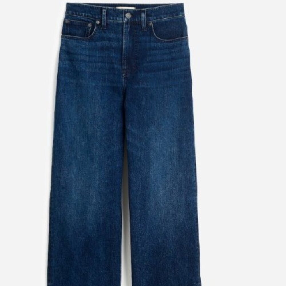 Madewell Womens High Rise Perfect Vintage Wide Leg Jeans Blue Size 26 Petite NWT